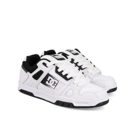 DC Men's Stag Skate Shoe, White/Black, 10.5