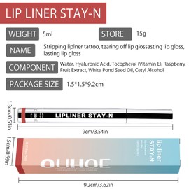 3 Pcs Abziehbarer Lippenkonturenstifte, Wasserfester Abnehmbarer Lipliner, Plump Lip Lines Lip Liner, Peel Off Lipliner Tattoo-Lippenstift, Langanhaltender und Pigmentierter Lipliner-Stift(3 Farben)