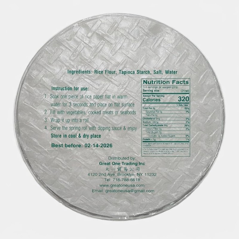 CAF Premium Spring Roll Wrapper, Fresh Rice Paper, Spring Roll