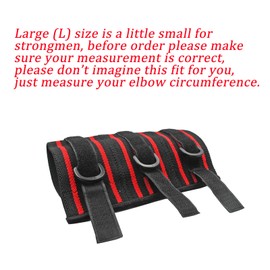 Adjustable Elbow Sleeve, 1 Pair Strong Elebow Support Brace Compression Powerlifting, Weightlifting Man (L)