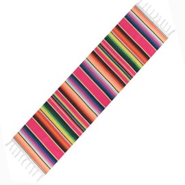 Bessy shop Mexican Table Blanket,Washable Outdoor Picnic Table,Hand Woven Cotton Table Blanket With Canvas For Carnival,Parties,Weddings,Outdoor Picnic Used(35x 215cm)