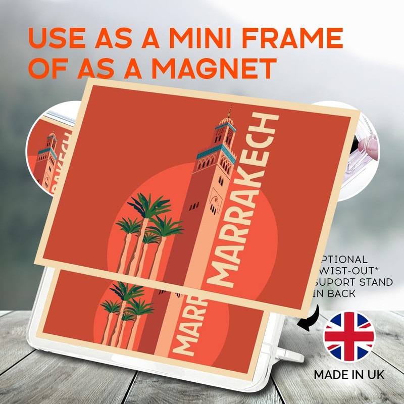 Classic Rectangle Magnet with Stand - Marrakech Old Tower Palm