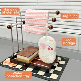 XHKDSYMC Dish Rag Holder-Sponge Rack-Kitchen Rag Holder-for Storing Sponge Brushes,Soap and Rags