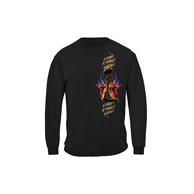 Patriotic Long Sleeve T-Shirts, 100% Cotton Casual Mens Shirts, Show