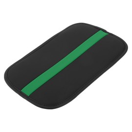 A ABSOPRO Car Armrest Cushion Pad Non-slip 12.20"x7.48" Seat Box Cover Protector Microfiber Leather Green,Black Center Console Lid