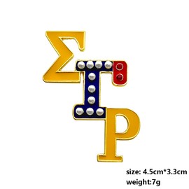 Exquisite SIGMA GAMMA RHO Sorority Society SGR Letter Enamel Metal Women Brooch Pin