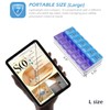 VOFOON VOFOON Travel Pill Organizer 2 Times a Day, Large AM PM Pill Organizer 7 Day, PU Leather Daily Pill Box Case, Weekly Pill Medicine Organizer for Vitamins Medicine Fish Oils Supplements (L Size)