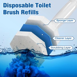 50 Pcs Toilet Wand Refills, Disposable Toilet Bowl Brush Replacement Heads for Sink Bathtub