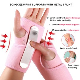 Wrist Splint for Carpal Tunnel, Provides Wrist Support Brace for Joint Pain, Arthritis, Tendonitis, Adjustable Strap Hand Support Stabilizer for Fractures, Sprains, Relieves Pain Promote recovery