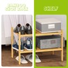 BMOSU 2-Tier Bamboo Small Shoe Rack Premium Stackable Shoe Shelf
