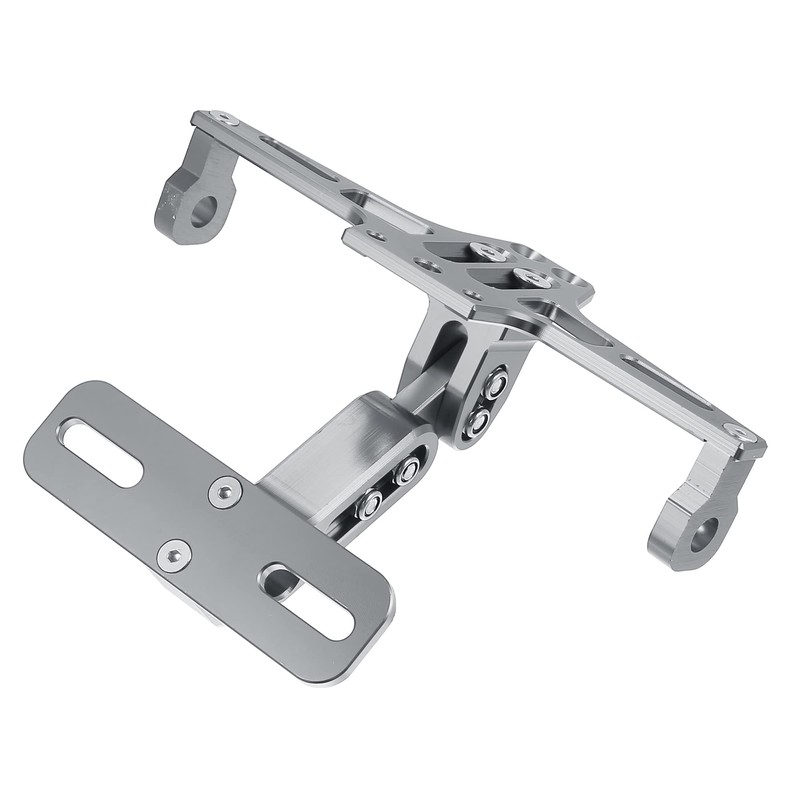 Motoforti Motorcycle License Plate Tail Rear Light Bracket Titanium Tone