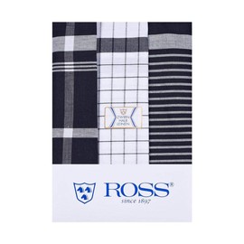 Ross 3x Exclusive Black Half-Linen Tea Towels 50 x 70 cm