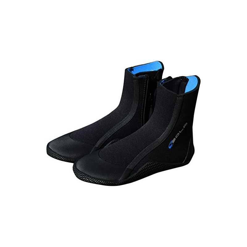 SOLA Unisex 5mm Zip Boot, Black, 7 UK