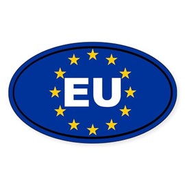 CafePress European Union Flag Sticker Oval Car Bumper Sticker