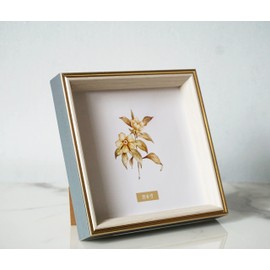 PLUSCHEN 6x6 Blue Beige Square Picture Frame, 6x6 Resin Photo Frame, Wall and Desktop Display Picture Frame, Plexiglass