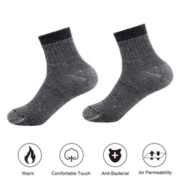 Men's Merino Wool Hiking Socks-Thermal Warm Crew Winter Ankle Socks for Trekking,Multi Performance,4 Pack