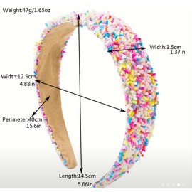 Colorful Sprinkles Headband, Wide Hair Band with Multi-Color Beads, Fashion Hair Accessory