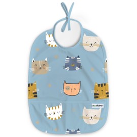 Nombear ® Baby Bib - Bib for BLW, Washable Baby Bib 6-12 Months, Waterproof Baby Bib, Sleeveless Bib for Baby Food Protection, Blw Accessories Baby, Dusty Blue