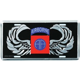 Honor Country 82nd Airborne License Plate, AA Wings