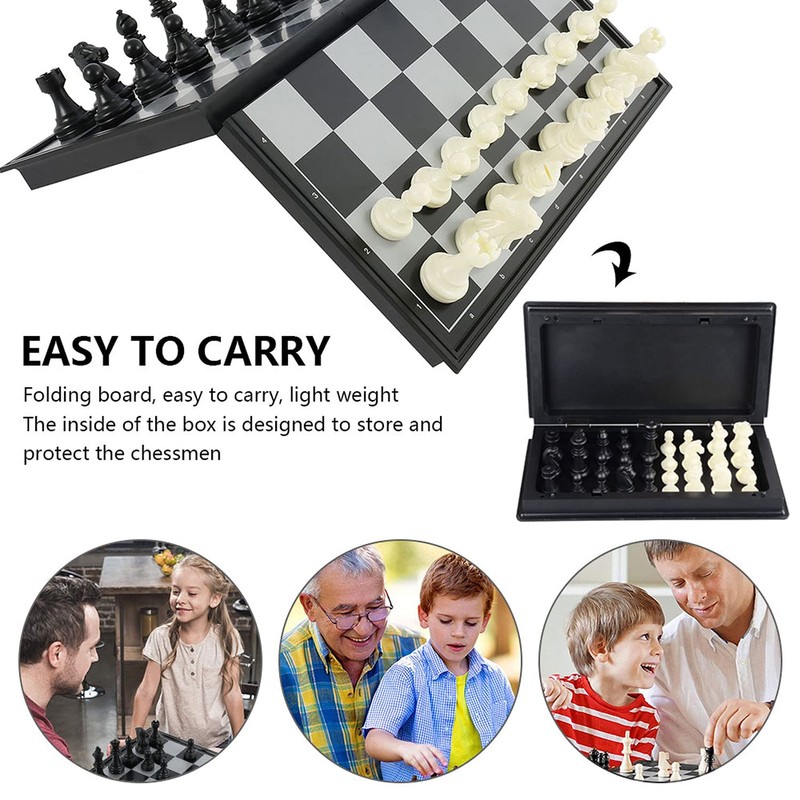 Chess Game - 32cm Chess Board Set-Black and Whit Pieces