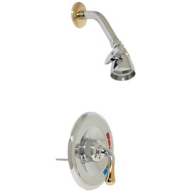 Elements of Design EB634SO St. Charles single Handle Shower Faucet, 7" Diameter Escutcheon, Polished Chrome/Polished Brass