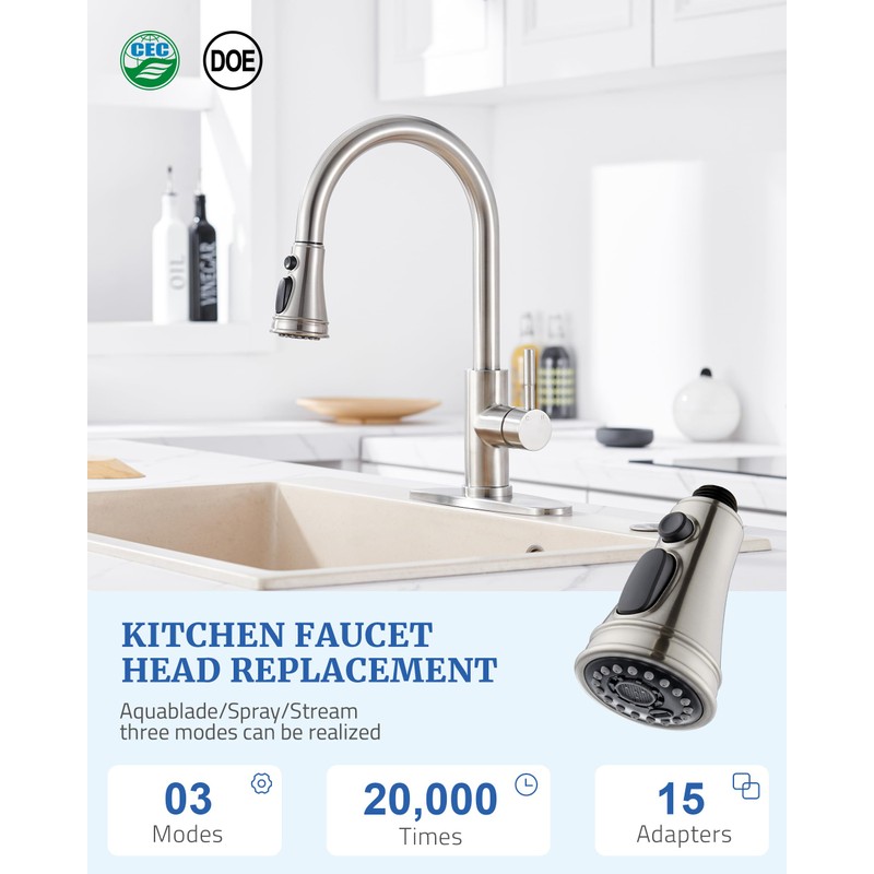 Kitchen Faucet Spray Head Replacement - Pull Down Faucet Sprayer