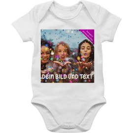 Geschenk mit Namen personalisiert by Shirtracer - Baby Bodysuit Boy Girl - Photo Own Picture - Photo Gift, 1 White