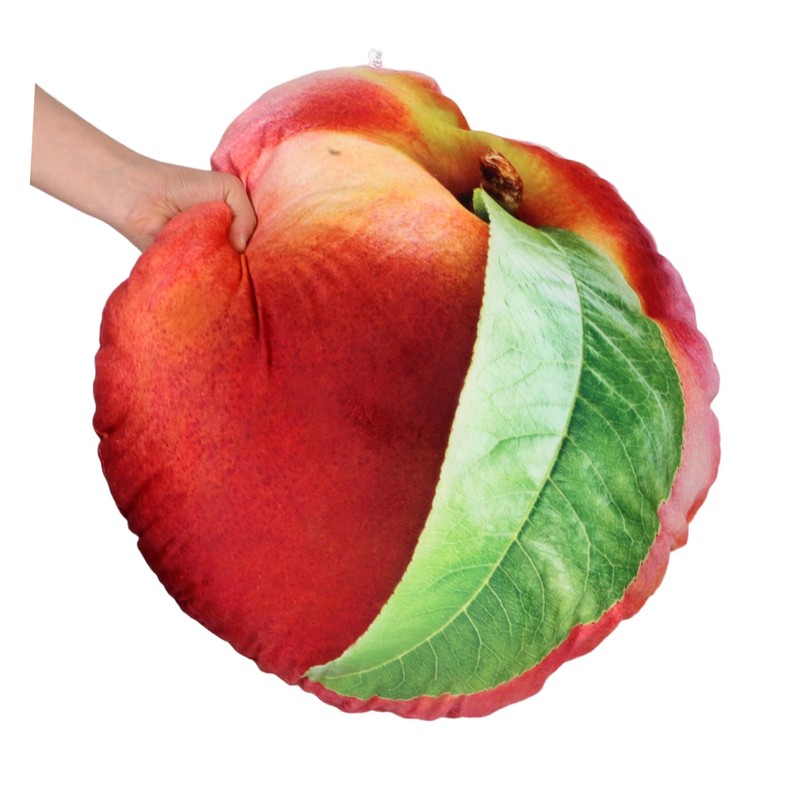 Operitacx Peach Shaped Plush Cushion Novelty Fruit Pillow for Sofa