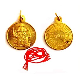 Sri Panchmukhi Shree Panch Mukhi Hanuman Yantra Kavach Pendant Locket with Red Thread
