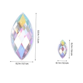 Hohopeti 600pcs Acrylic Flatback Rhinestones for Nail Art DIY Crafts Mixed White Ab Gemstones for Fashion Embellishments for Jewelry Phone Cases