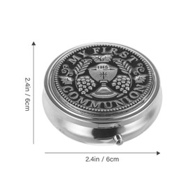 AOKWAWALIY Beautiful First Holy Communion Rosary Beads Keepsake Box Small Cross Prayer Rosary Home Supplies Case Autom Chalice Communion Host for Jewelry