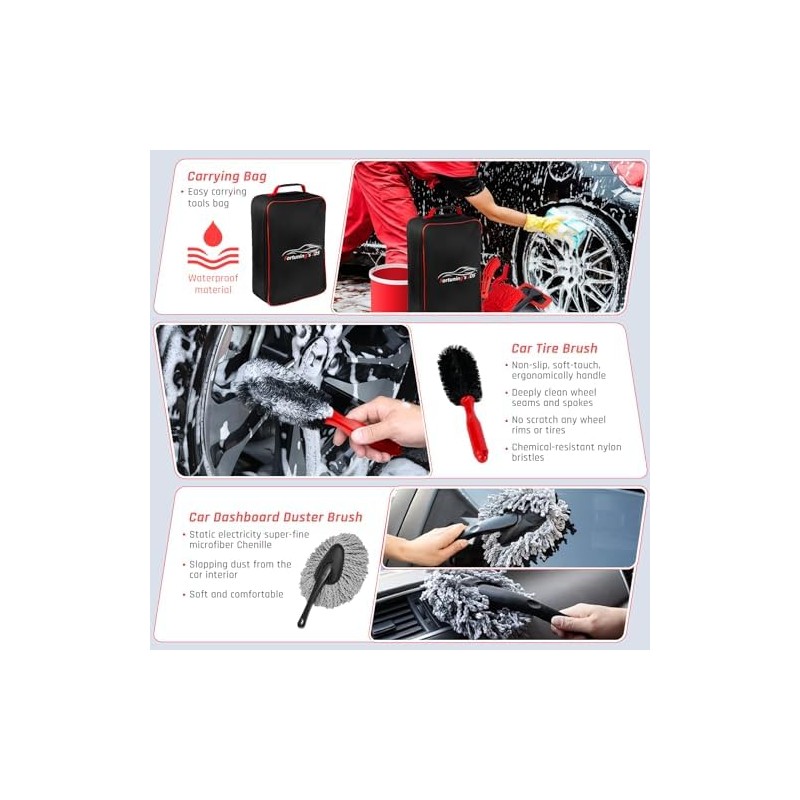 Kit de 39 piezas de limpieza de interiores, kit de