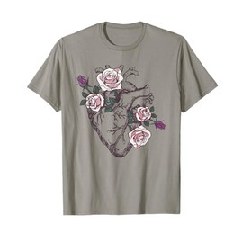 Anatomical Heart Floral Cute Roses Human Anatomy Love Nurse T-Shirt