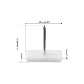 uxcell Furniture Feet Nail Plastic Glide Nails Square Glide Nails Chair Table Leg Protector Pads 19mm x 10mm White 40pcs
