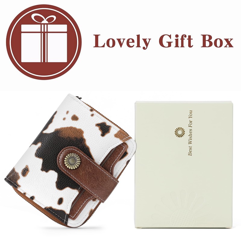 SENDEFN Purses for Women Genuine Leather Small Bifold Compact Womens