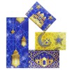 Apol Eid Mubarak Gift Wrapping Paper,8 Sheets Blue and Gold