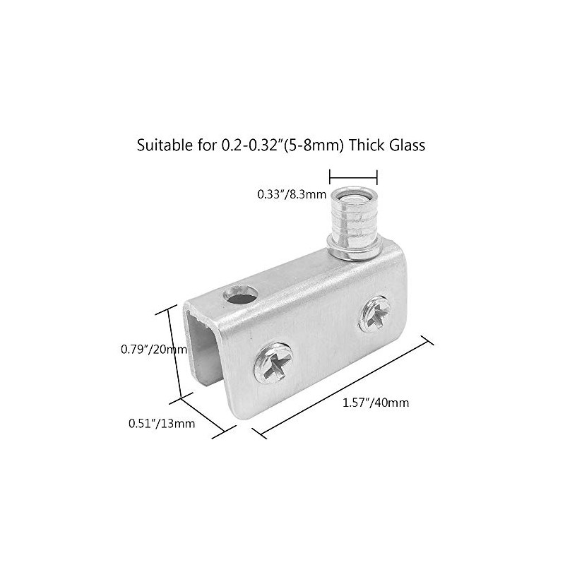 Alamic Glass Door Pivot Hinge for Free Swinging Glass Doors,