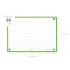 Flash Cards, Ruled with Green Frame, A6, Pack of 80