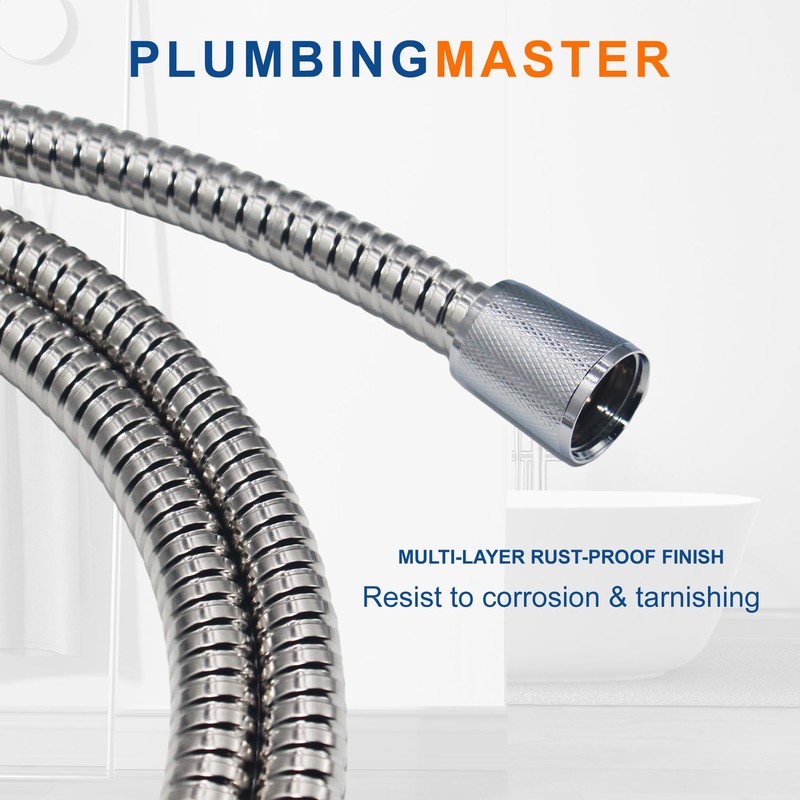 PLUMBINGMASTER Shower Hose 96 Inches Stainless Steel Handheld Shower Head