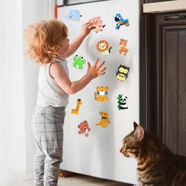Animal Fridge Magnets,12 Pcs Refrigerator Magnets For Kids, Fridge Magnets For Toddlers,Cute Animal Magnets,For Whiteboard,Fridge,Kids Gift