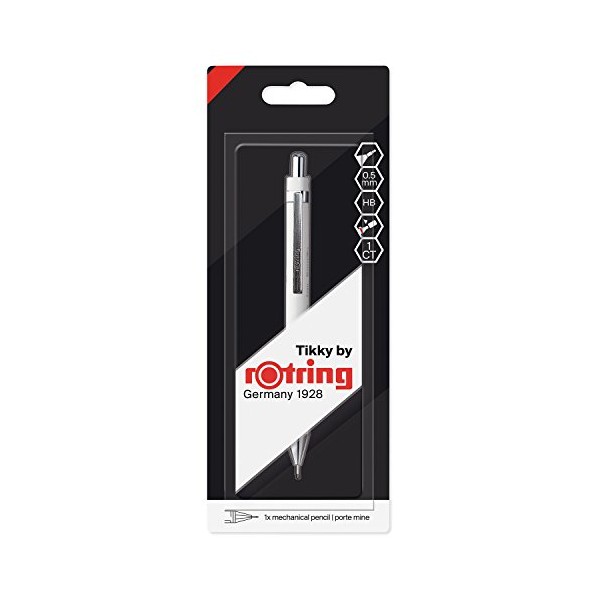rOtring Tikky Mechanical Pencil, HB 0.5 mm, White Barrel (Blister