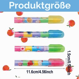Pack of 4 Pen Style Erasers Pen-shaped Sliding Erasers in 5 Colours, Stackable, for Artists, Stationery, Birthday, Gifts, Office Supplies