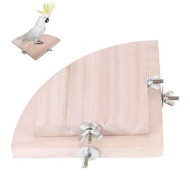 Bird Cage Perch Stand, 2 Pieces Platform Wooden Fan Shape Parrot, Bird Perches Wood, Natural Birds Perches, Platform for Pets for Hamsters, Parrot Cages