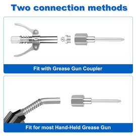 7Pcs Grease Gun Needle Set, 4Pcs Grease Needle Nozzle, 2 Bearing Grease Injector Needle Adapter, 1 Rubber Nipple Adapter, Detachable Grease Gun Needle Nozzles, Grease Gun Tip Dispenser Fitting Tool