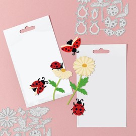 GLOBLELAND Flower Ladybug Metal Cutting Dies Flower Ladybug Cutting Dies Metal Cutting Dies for Card Making Embossing Tool Stencil Scrapbooking