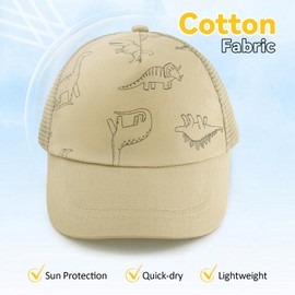 POMIJIAN Toddler Baseball Hat Baby Boy Sun Hat Cotton Baseball Cap UV Protection Girls Outdoor Park Hats for Kids (US, Age, 2 Years, 5 Years, 1a4-khaki)