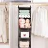 Tevimpeya Hanging Shelf Wardrobe, Hanging Closet Organiser with 5 Compartments,