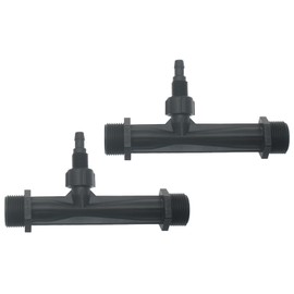 GWYAN 2 Pcs Black Venturi Injector 3/4Inch Black Irrigation Venturi Fertilizer Injector Suitable for Agricultural Irrigation Systems