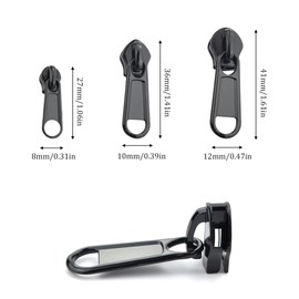 GNALIA Pack of 12 Zip Replacement Removable Zip Pullers for Jackets Suitcases Backpacks - Black Replacement Sliders Zip Sliders