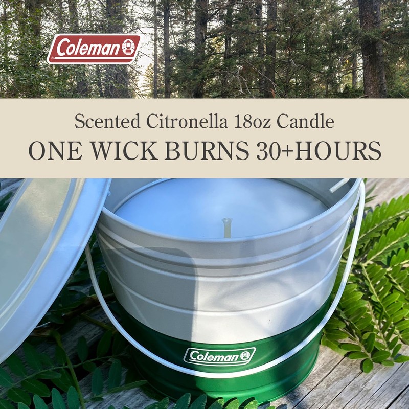 Coleman Citronella Candle 18oz – 30+ Hour Burn Time, Outdoor